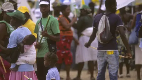People at a meeting in Sao Tome