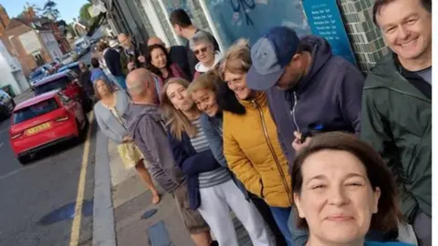 Faversham Smiles Queue outside Faversham Smiles