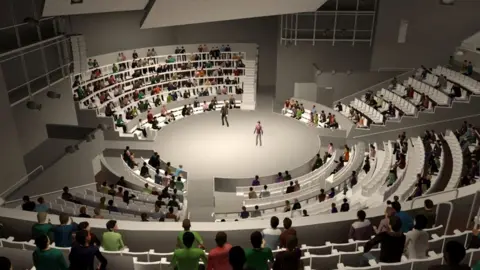 National Theatre Drawing of remodelled Olivier theatre