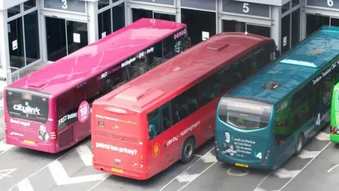 Derby City Council Buses at Derby bus station