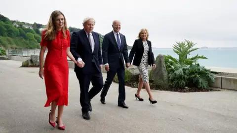 Reuters Carrie and Boris Johnson met Joe and Jill Biden