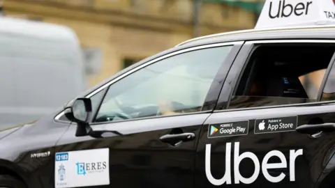 Getty Images An Uber car