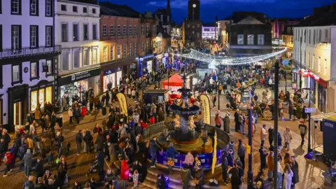 Stuart Walker Dumfries town centre filled with people