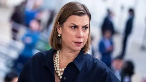Senator Elissa Slotkin, a Democrat from Michigan, seen in the US Capitol during votes in October