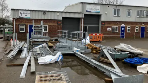 The forecourt outside the warehouse of Berry & Escott Engineering