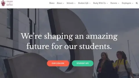 Suffolk Trading Standards The fake College of Suffolk webpage