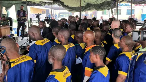 The defendants at the military tribunal in Kinshasa, DR Congo