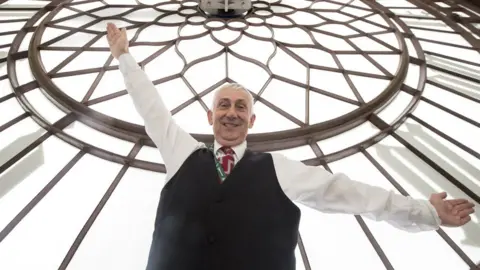 Lindsay Hoyle poses in front of the clock known as Big Ben