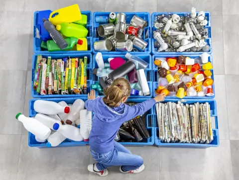 Getty Images Recycling boxes