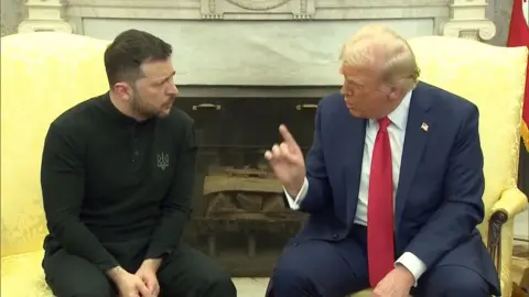 Trump points at Zelensky as they disagree in the oval office