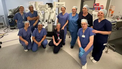 Sheffield Teaching Hospitals Robots and Katie's surgery team