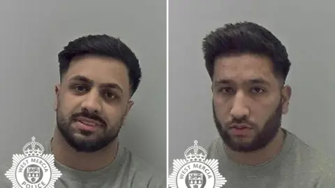 West Mercia Police Mugshots of Shayyan Hussain and Ehteshan Hussain who both have dark hair and dark facial hair