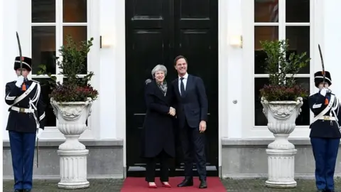 Reuters Theresa May with Dutch Prime Minister Mark Rutte in the Hague