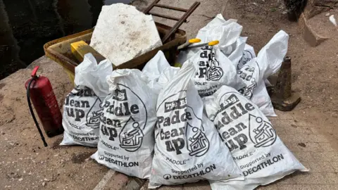 Waste collected during the Big Paddle Cleanup in Nottingham
