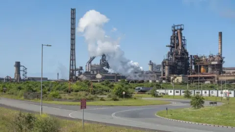 Getty Images The blast furnaces set to close at the Port Talbot Steelworks, operated by Tata Steel Ltd., across the River Afan in Port Talbot, UK, on ​​Tuesday, June 25, 2024. 