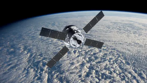 ESA Artwork: The service module will push the Orion capsule through space