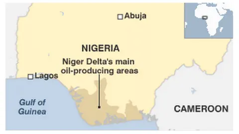 BBC news online Map of Nigeria