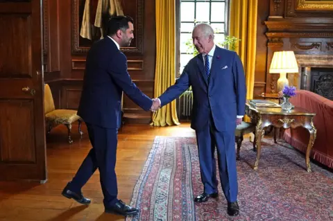 PA Media King Charles and Humza Yousaf