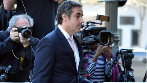 AFP Michael Cohen photographed as he arrives at the US Courthouse in New York on April 26, 2018