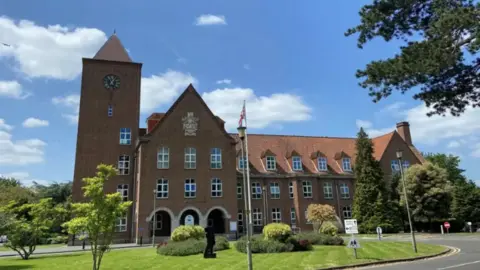 An image of Spelthorne Borough Council's head office in Staines, Surrey. 