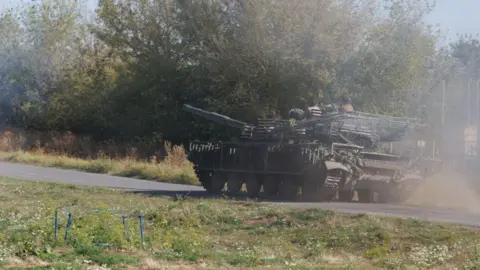 Getty Images A Ukrainian tank operating in Kursk