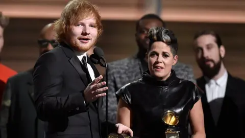 Getty Images Amy Wadge and Ed Sheeran