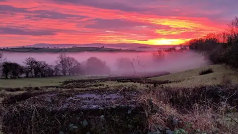 Stephen Wade Morning mist in Nantgaredig, Carmarthen