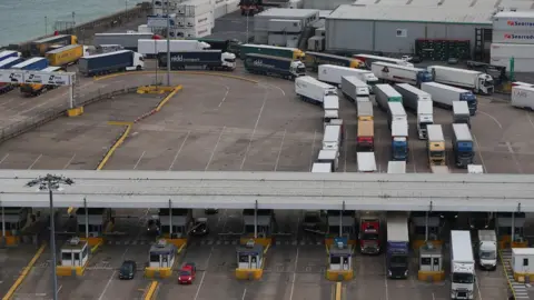 AFP Lorries queuing at Dover