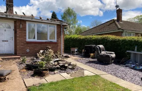 The garden of the bungalow in Kidderminster