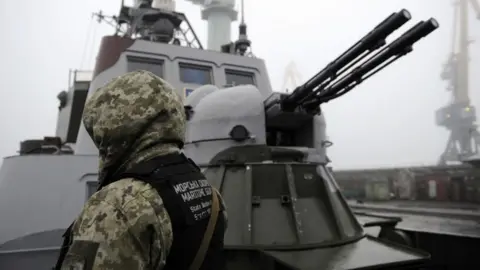 AFP Ukrainian patrols boat in Mariupol, Sea of Azov port, 27 November 2018.