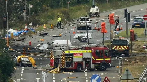 Reuters Emergency services at the scene of the air crash in 2015