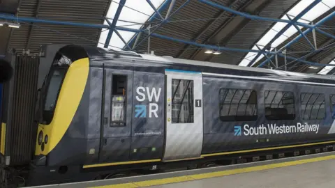 PA South Western Railway train at Waterloo station