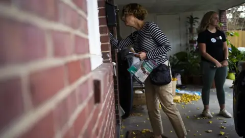 BBC Pro-choice campaigner Beth Kuhn knocking on doors