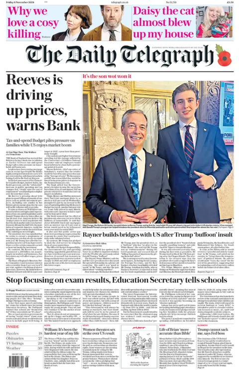  "Reeves is driving up prices, warns Bank"  