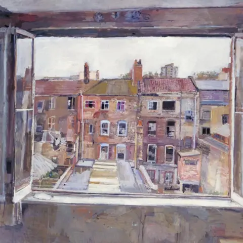Anthony Eyton, Open Window Hanbury Street 1981 A painting by Anthony Eyton called Open Window, Hanbury Street, which is oil on canvas. It was painted between 1976 and 1981.