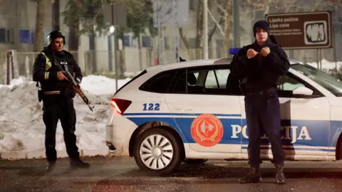 Reuters Police man a checkpoint near Cetinje, Montenegro