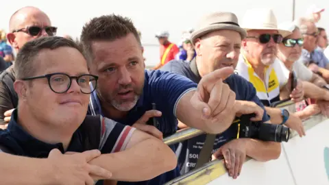 John Fairhall/BBC Spectators at the Tour of Britain in Southend