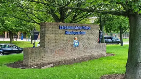BBC Wall which reads Leicestershire Police Headquarters