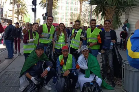 Nacerddine Rahmoune Nacerddine Rahmoune and plogging group at protest