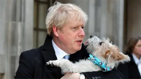 Reuters Boris Johnson and dog Dilyn