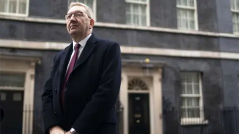 EPA Len McCluskey outside Downing Street