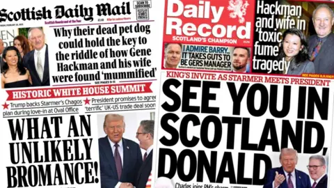 Scottish Daily Mail and Daily Record front pages