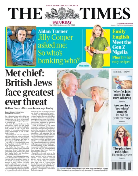  British Jews face greatest ever threat," reads the headline on the front page of the Times.