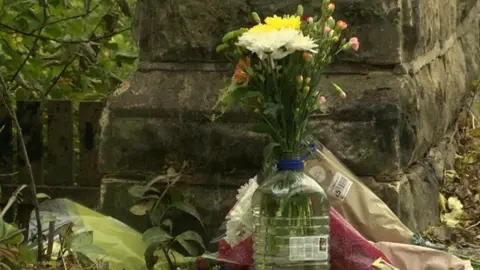 Flowers at crash site
