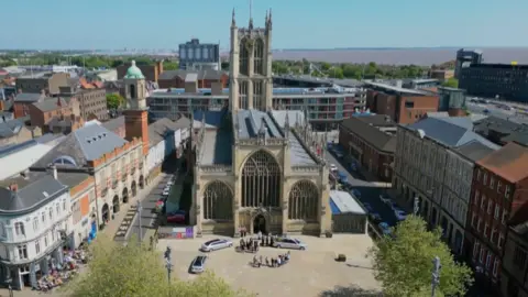 Hull Minster in Trinity Square, Hull where the funeral of Jessie Stockdale is taking place