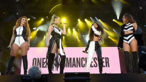 Getty Images Little Mix perform at One Love Manchester