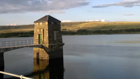 The Valve Tower at Watergrove Reservoir, just north of Wardle, Greater Manchester.