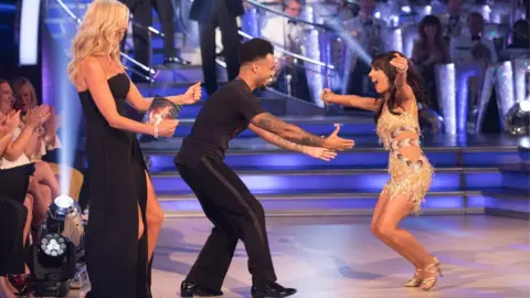 Tess Daley, Aston Merrygold and Janette Manrara