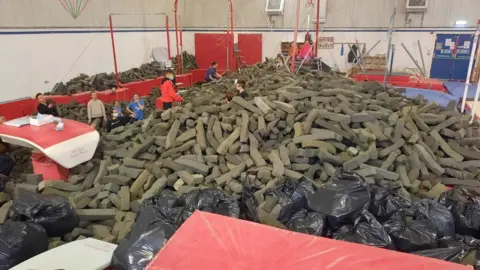 Notts Gymnastics Academy Pile of damp foam