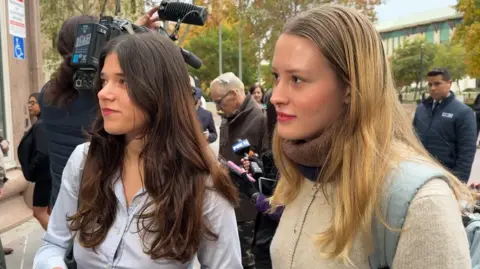 In the crowd were two international students: Greta, from Italy, (left) and Anna, from London, UK